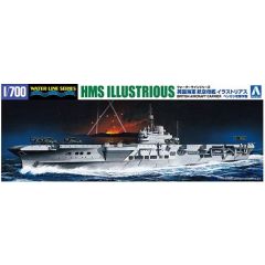 Aoshima 1/700 Waterline British Aircraft Carrier HMS Illustrious Attack of Benghazi Limited Edition 059418