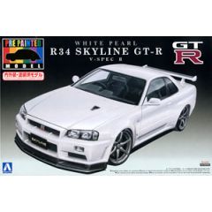 Plastic Kit Aoshima R34 Skyline GT-R V-spec II (White Pearl) (Model Car) 008607