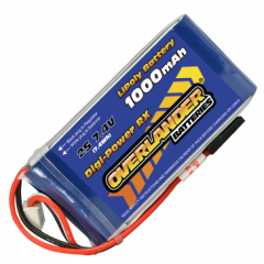 1000mAh 2S 7.4v LiPo Battery Receiver Pack - Overlander Digi-Power