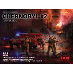 ICM 1/35 Chernobyl 2 Fire Fighters with background 35902