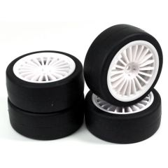 Absima Wheel Set Onroad 20 Spoke Slick (White) 4 2510002