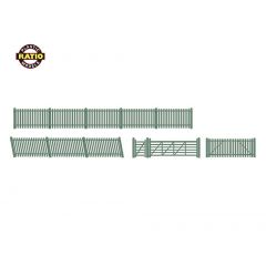 Ratio 430 GWR Station Fencing Ramps  Gates - Green - 00 Gauge