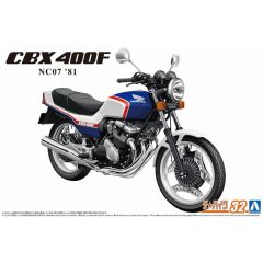 Aoshima The Bike No.32 1/12 Honda NC07 CBX400F Pearl Candy Blue/Pearl Shell White ’81 Plastic Model