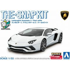 Aoshima The Snap Kit No.12-A 1/32 Lamborghini Aventador S Pearl White Plastic Model