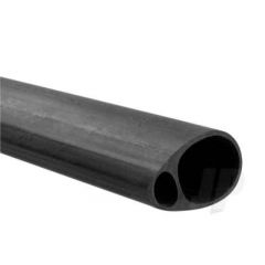Carbon Fibre Elliptic Tube 19mmx12.5mm x 1mt