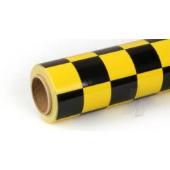 Oracover (Profilm) Covering Cheq. Large Yellow/Black 10 metre (5523742)