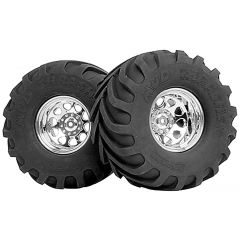 HPI MOUNTED MUD THRASHER TIRES on Classic King Wheel (Chrome) 4707