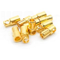 6mm Gold Connectors w/o Heatshrink (Pack of 10)