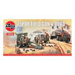 Airfix Vintage Classics 1/76 25PDR Field Gun & Quad A01305V