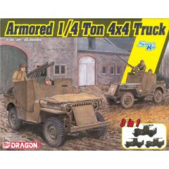 Plastic Kit Dragon 1/35 scale Armored 1/4-Ton 4x4 Truck w/.50-cal Machine Gun (3 in 1) 6727