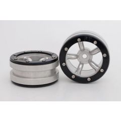 Beadlock Wheels PT-Safari Silver/Black 1.9 (2 pcs) 