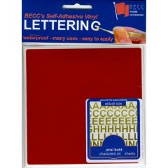 BECC 8mm Arial Lettering - Red