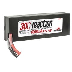 Reaction 7.4volt 4000mAh 2S 30C LiPo Hard Case with Deans Connector
