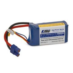 11.1volt 1300mAh 3S 20C LiPo with EC3 Connector - BAGGED