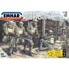 Plastic Kit Emhar 1:72 Scale American WW1 Infantry Doughboys EM7209