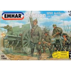 Plastic Kit Emhar 1:72 ScaleGerman WWI Artillery Figures with 96 n/A 77mm Gun EM7204
