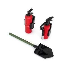 Plastic scoop and fire extinguisher set