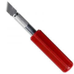 K5 Knife Heavy Duty Red Plastic Handle with Safety Cap (Carded)