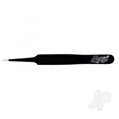 Straight Point Fine Point Tweezers Black (Carded)