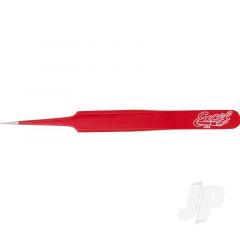 Straight Point Fine Point Tweezers Red (Carded)