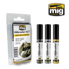 OILBRUSHER SET BRIGHT METAL COLOURS