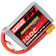 1600mAh 4S 14.8v 100C FPV LiPo Battery with XT60 Connector - High Discharge