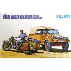 Plastic Kit Fujimi WA20 World Armor Kubel Wagen B.M.W.R75 with Side Car 1/76 Scale Kit