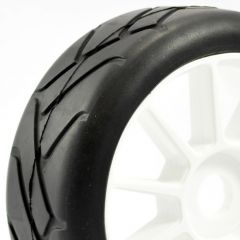 FASTRAX 1/8TH PREMOUNTED SLICK TYRES  GRID IRON/10 SPOKE 