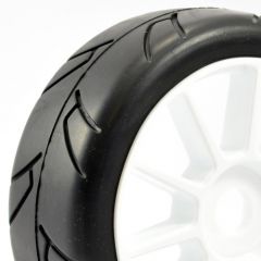 FASTRAX 1/8TH PREMOUNTED SLICK TYRES  HAWK/10 SPOKE 