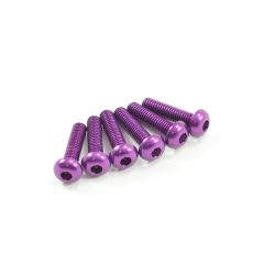 M3 x 12 BUTTON HEAD ALUMSCREWS (6) PURPLE