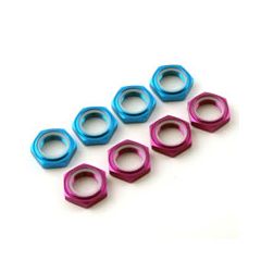 FASTRAX 17mm X 1.0 BLUE SERRATED WHEEL NUTS (4PCS)rc8 