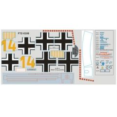 FMS MESS BF109 (1.4M) STICKERS (NEW) BROWN