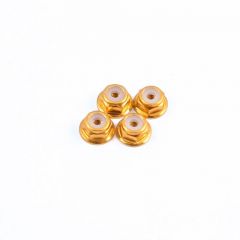 M2 GOLD FLANGED LOCKNUTS 4PCS