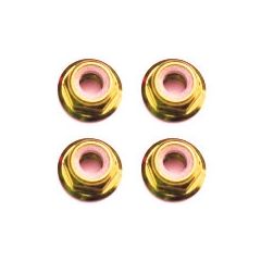 M3 GOLD FLANGED LOCKNUTS 4PCS