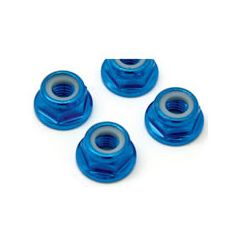 M4 BLUE FLANGED LOCKNUTS 4PCS