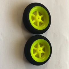 Foam Wheels with yellow spoked hub 40mm  pair