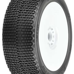 1/8 Buck Shot S3 Front/Rear Buggy Tires Mounted 17mm White (