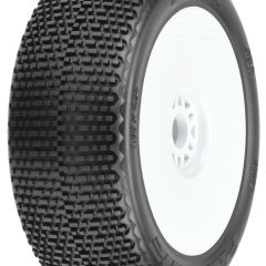 1/8 Buck Shot M3 Front/Rear Buggy Tires Mounted 17mm White (