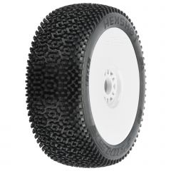 1/8 Hex Shot S3 Front/Rear Buggy Tires Mounted 17mm White (2