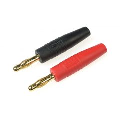 G-Force Banana gold connectors - 4mm (Black/Red) 1 pair