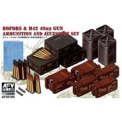 Plastic Kit AFVclub BOFORS & M42 40mm Gun Ammuntion and Accessory Set  1:35