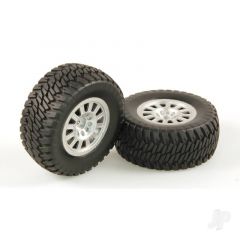 1:10 110mm Silver Wheels/Tyres (12mm Hex) Pair (BOX74)