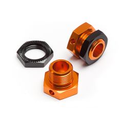 HPI SPARES 5mm Hex Wheel Adapters Trophy Buggy (Orange/Black) (HPI7)