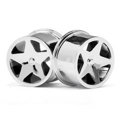 HPI SPARES Q32 SUPER STAR WHEEL SET F/R (CHROME18X10/18X14/4PCS) (HPI7)