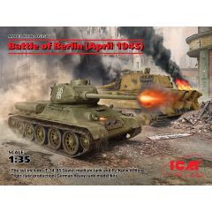 ICM 1/35 Battle of Berlin (April 1945) (Soviet T-34-85 and Pz.Kpfw.VI King Tiger late production) Diorama Set 
