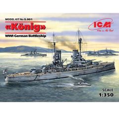 ICM 1/350 Konig WWI German Battleship Kit S001