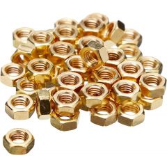 Javis 12BA Pack of 10 Brass Nuts (2mm) (1mm inner)
