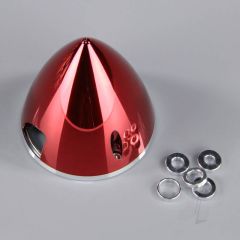 70mm Chrome Red Spinner (with Aluminium Back Plate)