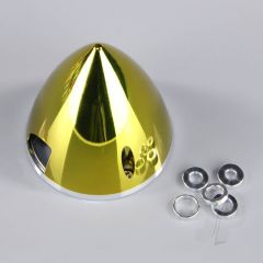 70mm Chrome Yellow Spinner (with Aluminium Back Plate)