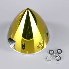 102mm Chrome Yellow Spinner (with Aluminium Back Plate)